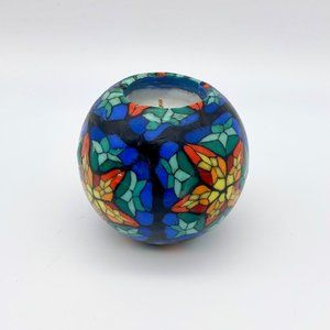 Vintage Millefiori Round Candle - Stained Glass Effect Candle